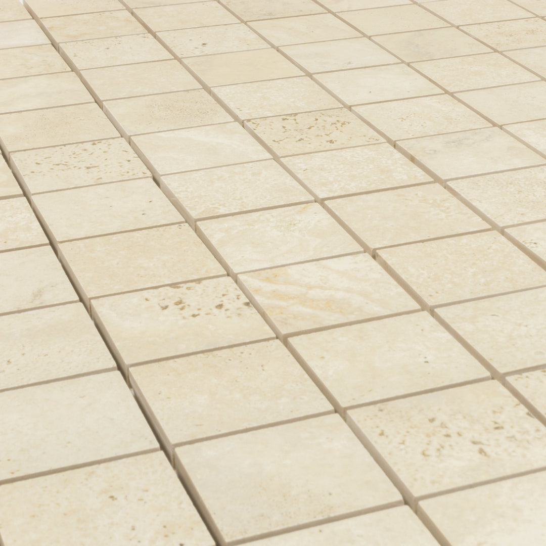 Travertine Honey Mosaic (2" X 2")