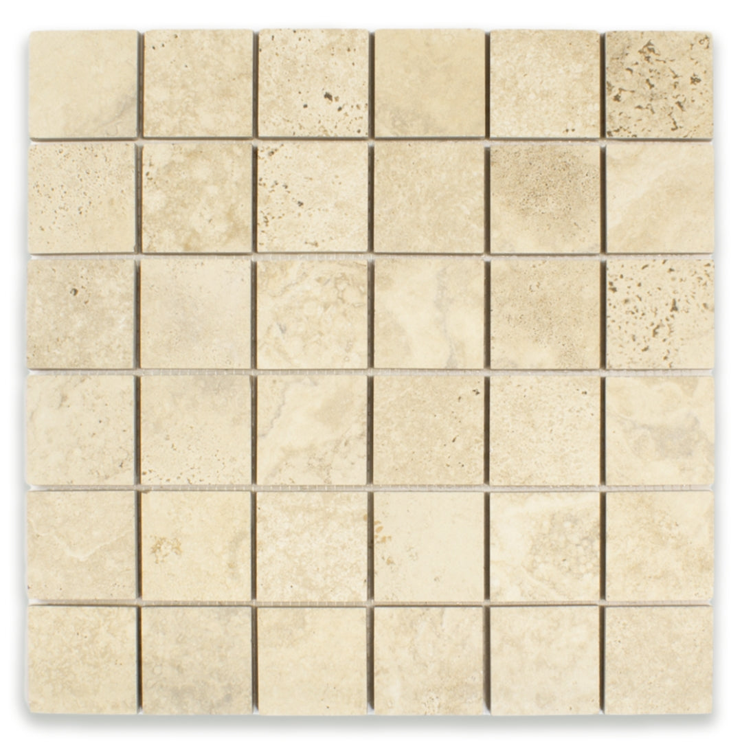 Travertine Honey Mosaic (2" X 2") - Sample