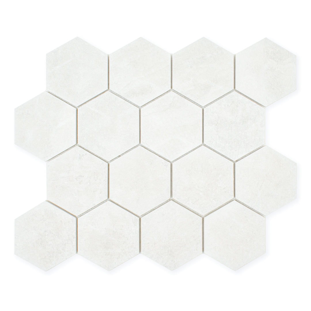 Saltstone Light Hexagon Mosaic (3" X 3") - sample