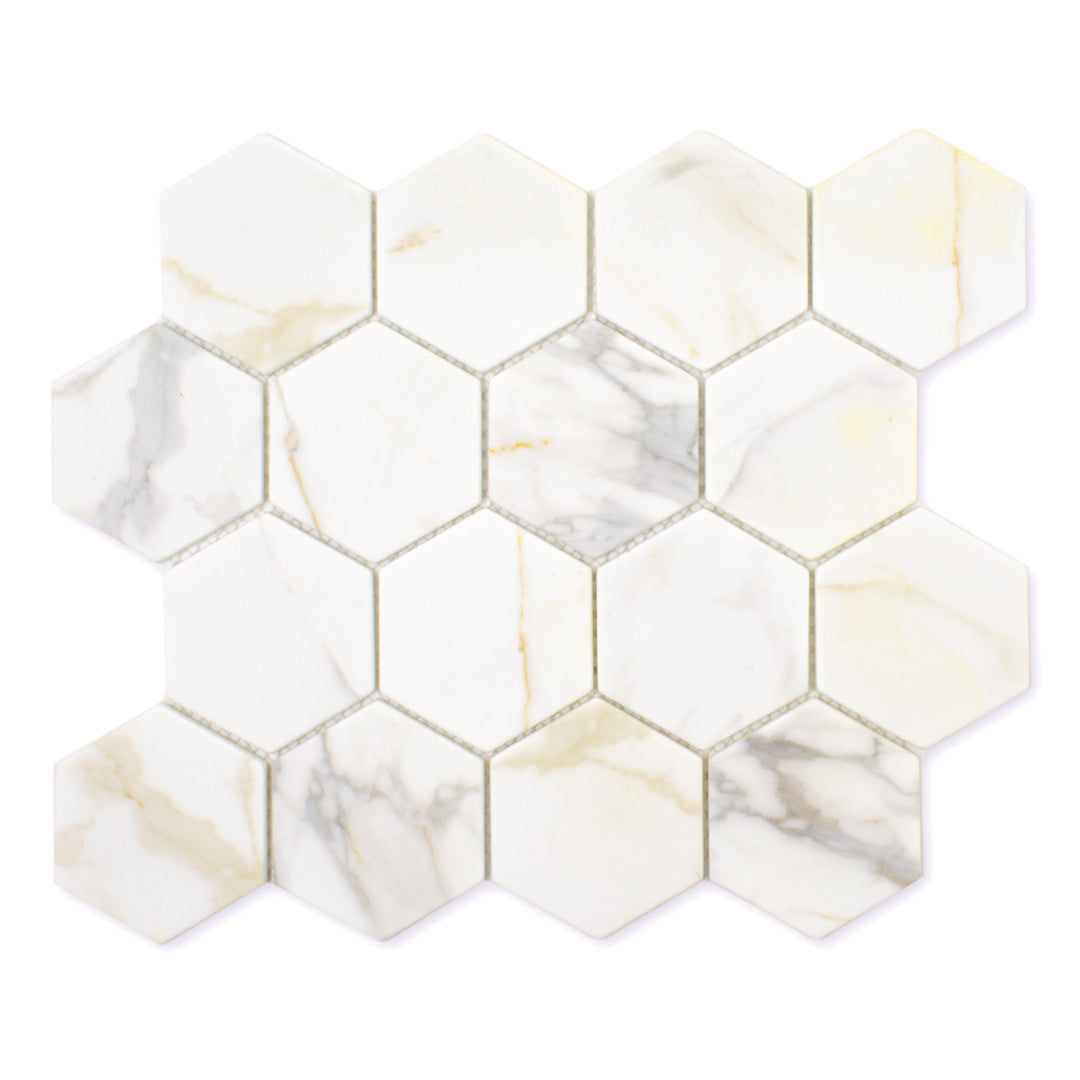 Venetta Calacatta Gold 3" Hexagon - Sample