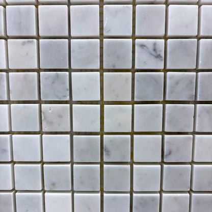 Bianco Carrara Polished (1" x 1") - 30% markdown