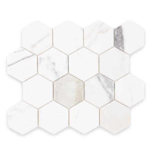 Calacatta Hexagon (3" x 3") - Sample