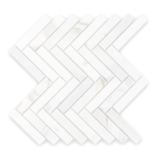 Calacatta Herringbone (1" x 4") - Sample