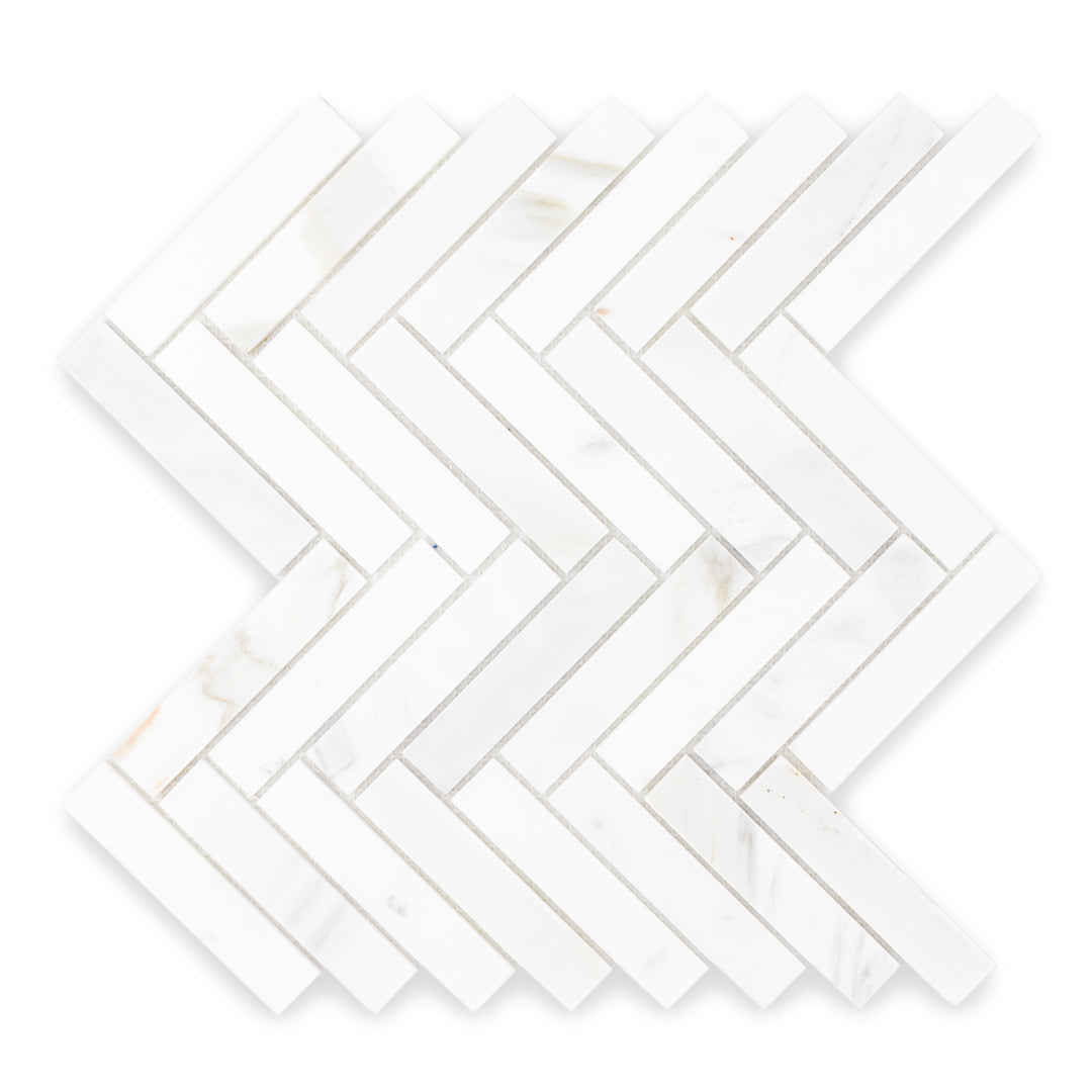 Calacatta Herringbone (1" x 4")