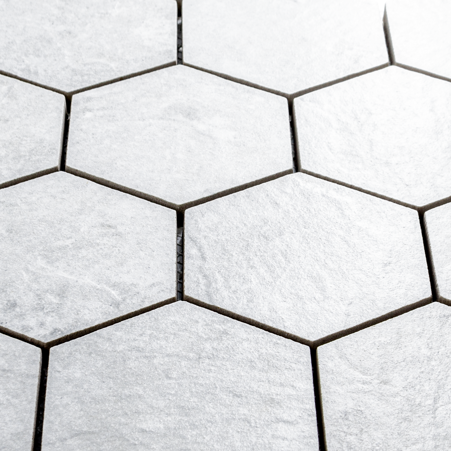 Saltstone Light Hexagon Mosaic (3" X 3")