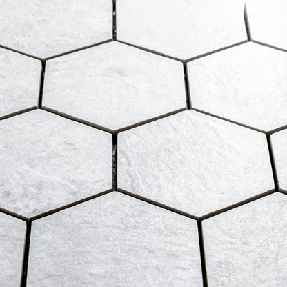 Saltstone Light Hexagon Mosaic (3" X 3")