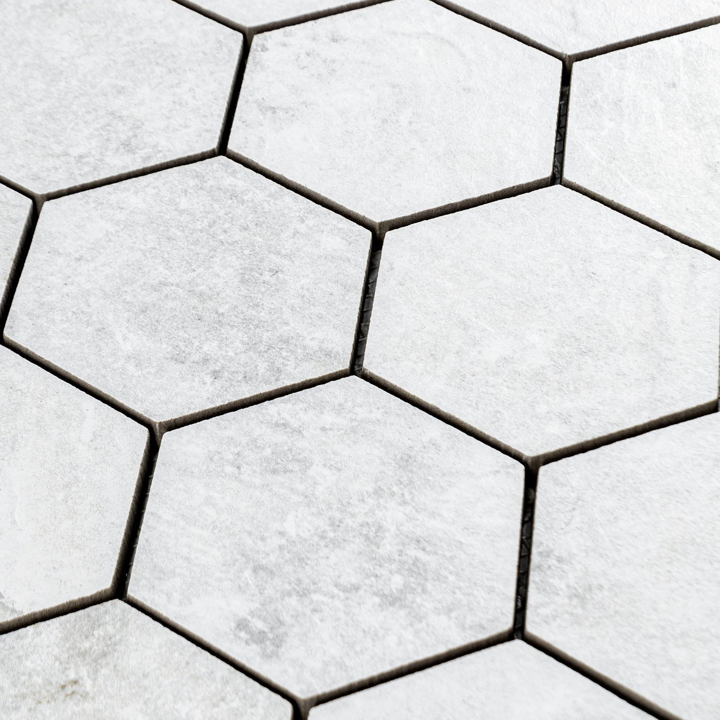 Saltstone Light Hexagon Mosaic (3" X 3")