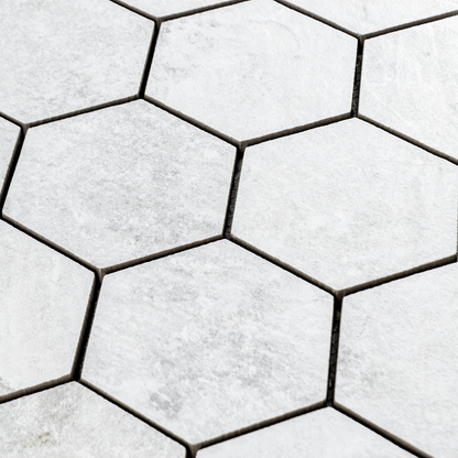 Saltstone Light Hexagon Mosaic (3" X 3")