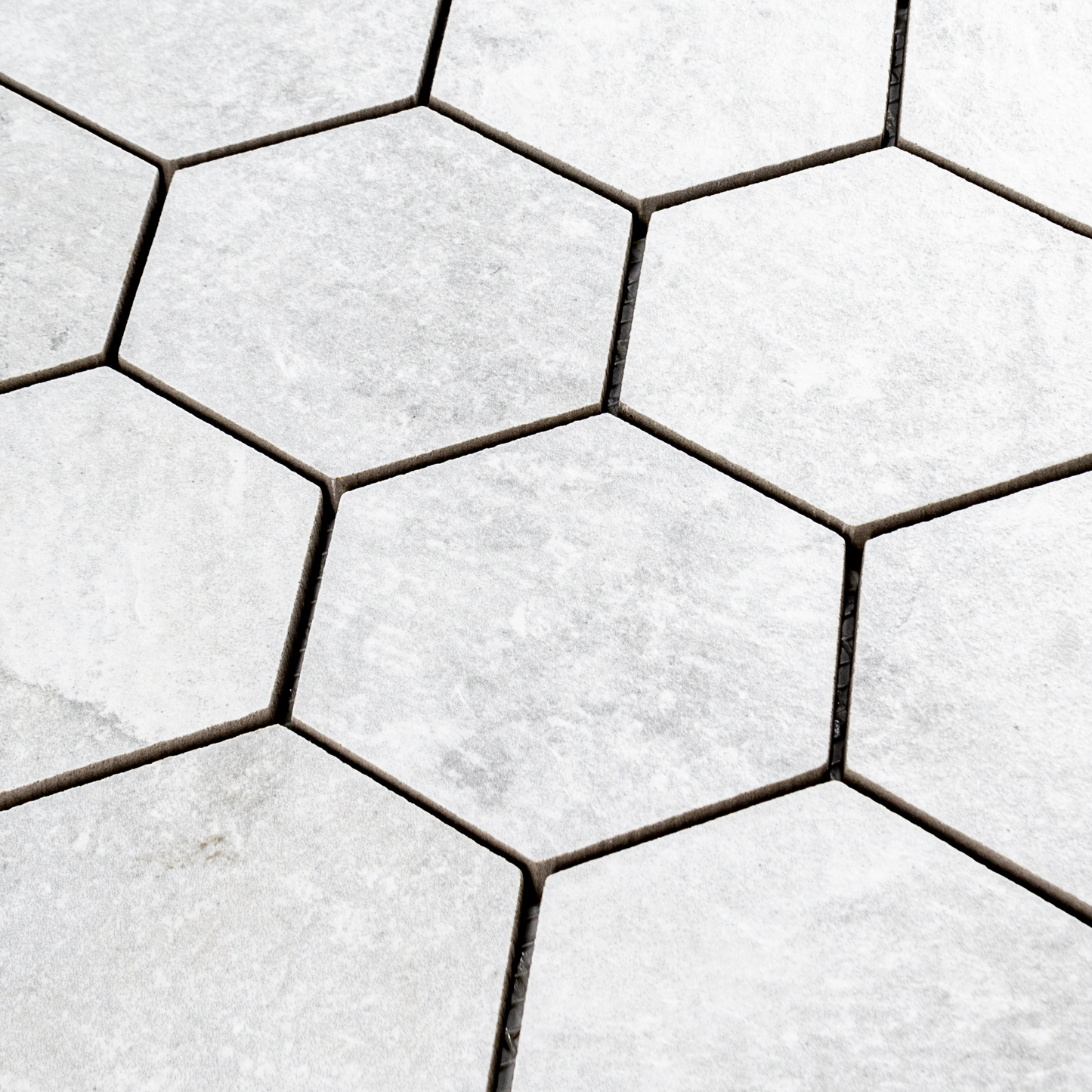Saltstone Light Hexagon Mosaic (3" X 3")