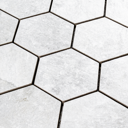 Saltstone Light Hexagon Mosaic (3" X 3")