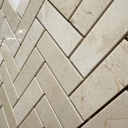 Marfil Polished Herringbone (5/8 x 1 1/4) - 30% markdown