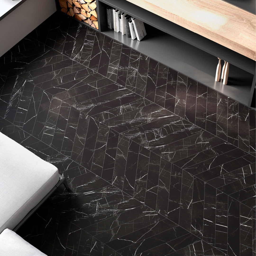 Marquina Natural Chevron (4" x 20")