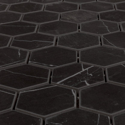 Marquina Natural 2" Hexagon Mosaic