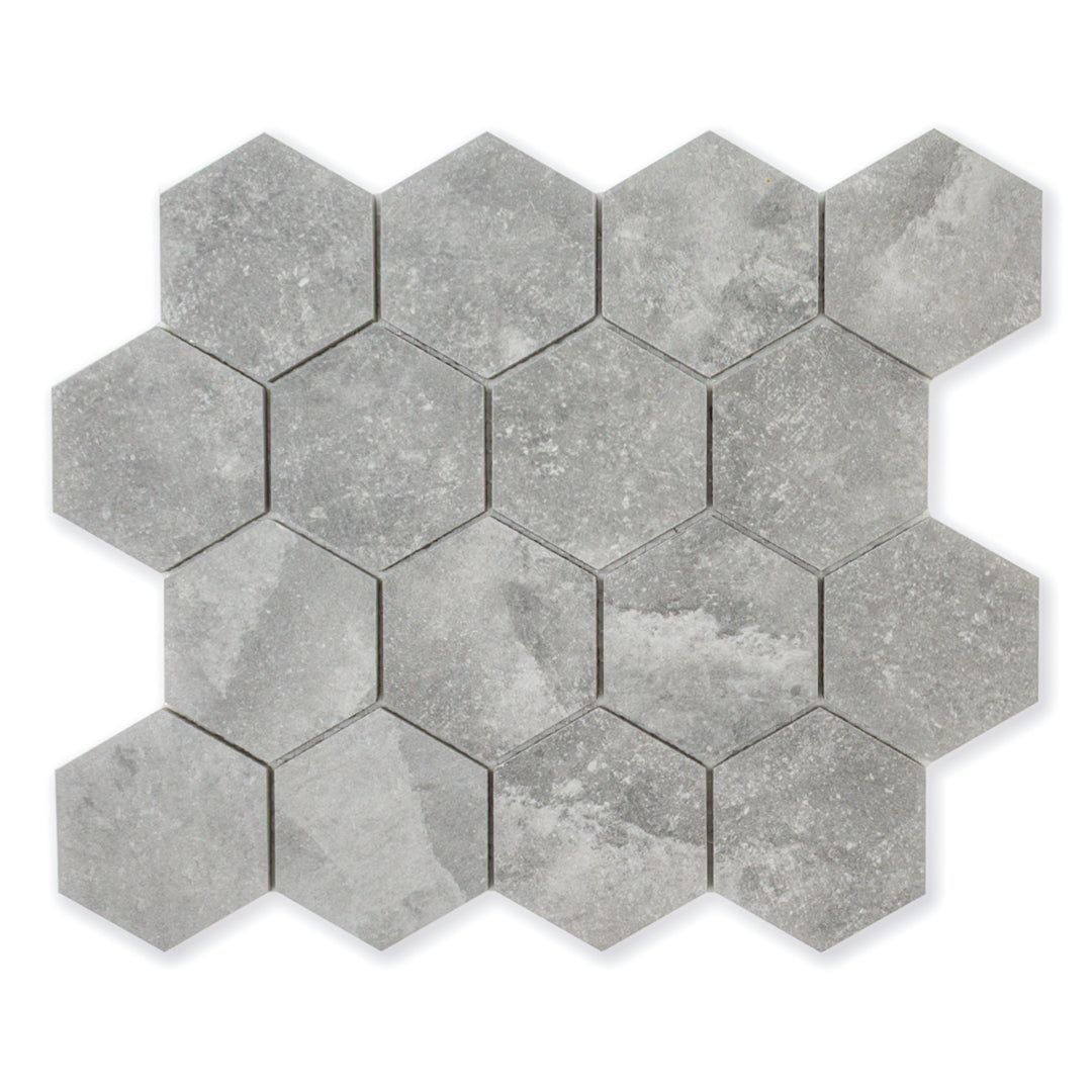 Saltstone Dark Hexagon Mosaic (3" X 3") - sample