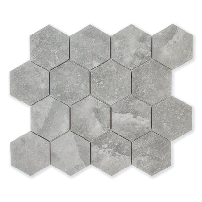 Saltstone Dark Hexagon Mosaic (3" X 3")