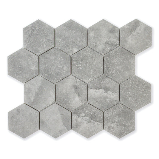 Saltstone Dark Hexagon Mosaic (3" X 3")