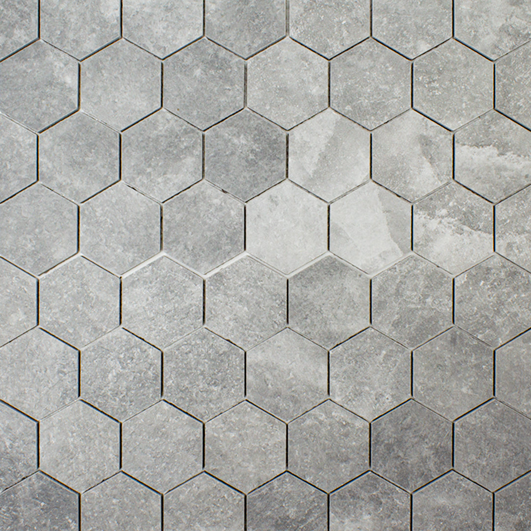 Saltstone Dark Hexagon Mosaic (3" X 3")