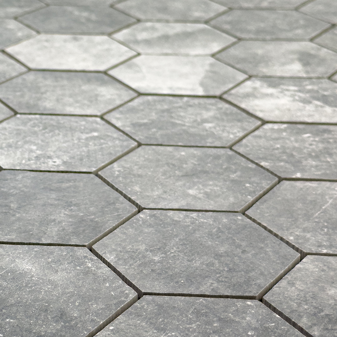Saltstone Dark Hexagon Mosaic (3" X 3")