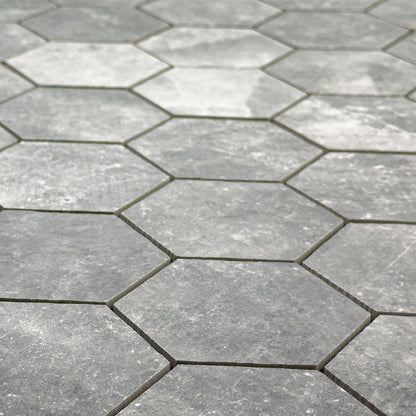 Saltstone Dark Hexagon Mosaic (3" X 3")