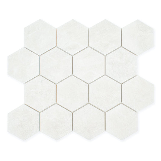 Saltstone Light Hexagon Mosaic (3" X 3")