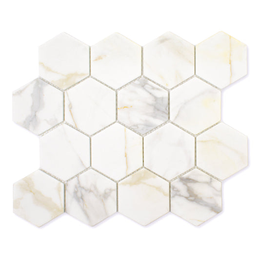 Venetta Calacatta Gold 3" Hexagon - Sample