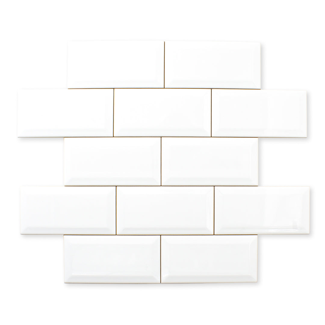Subway - White Beveled (3" X 6")